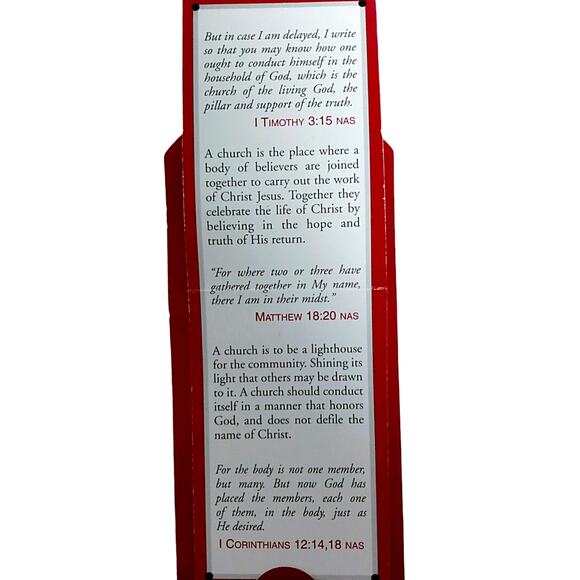 Vintage Christian Church Lapel Pin Pewter Tone Scripture Bookmark VTG - Picture 2 of 8